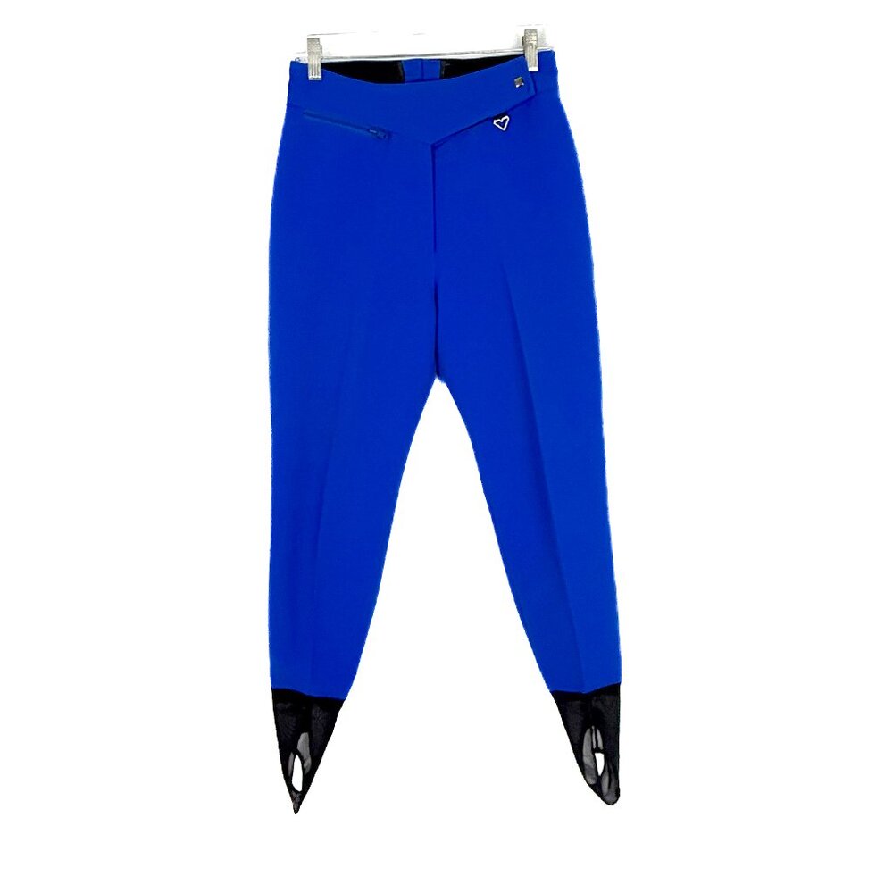 Vintage Obermeyer Sport Wool Blend Stirrup Ski Snow Pants Blue Size 12 EUC - Picture 1 of 10